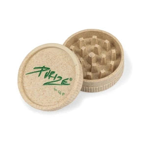 PURIZE Bio Hanf Grinder 2-teilig Ø 55 mm with a sleek design, featuring a top and bottom compartment for grinding.
