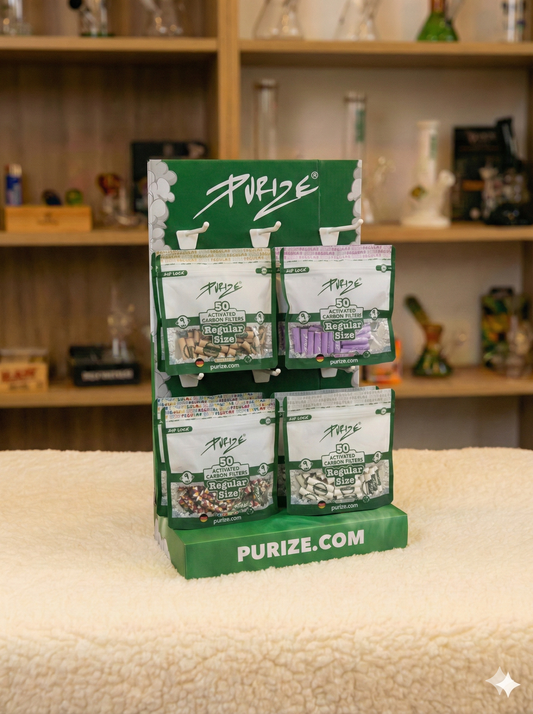 PURIZE Aktivkohlefilter Regular Size 9mm (50 Stück)